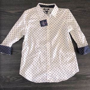 Chaps No iron button down 3/4 sleeve shirt size M